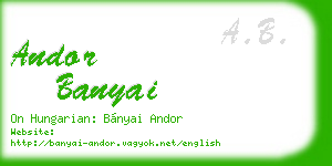 andor banyai business card